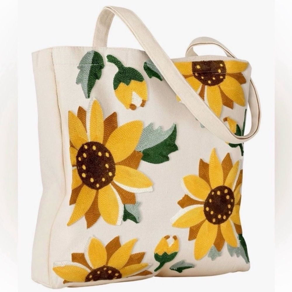 NEW Sunflower Aesthetic Embroidery Tote
Bag for Women